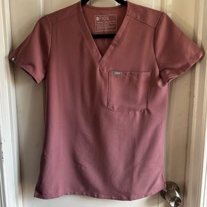 FIGS Catarina one pocket scrub top, Mauve.